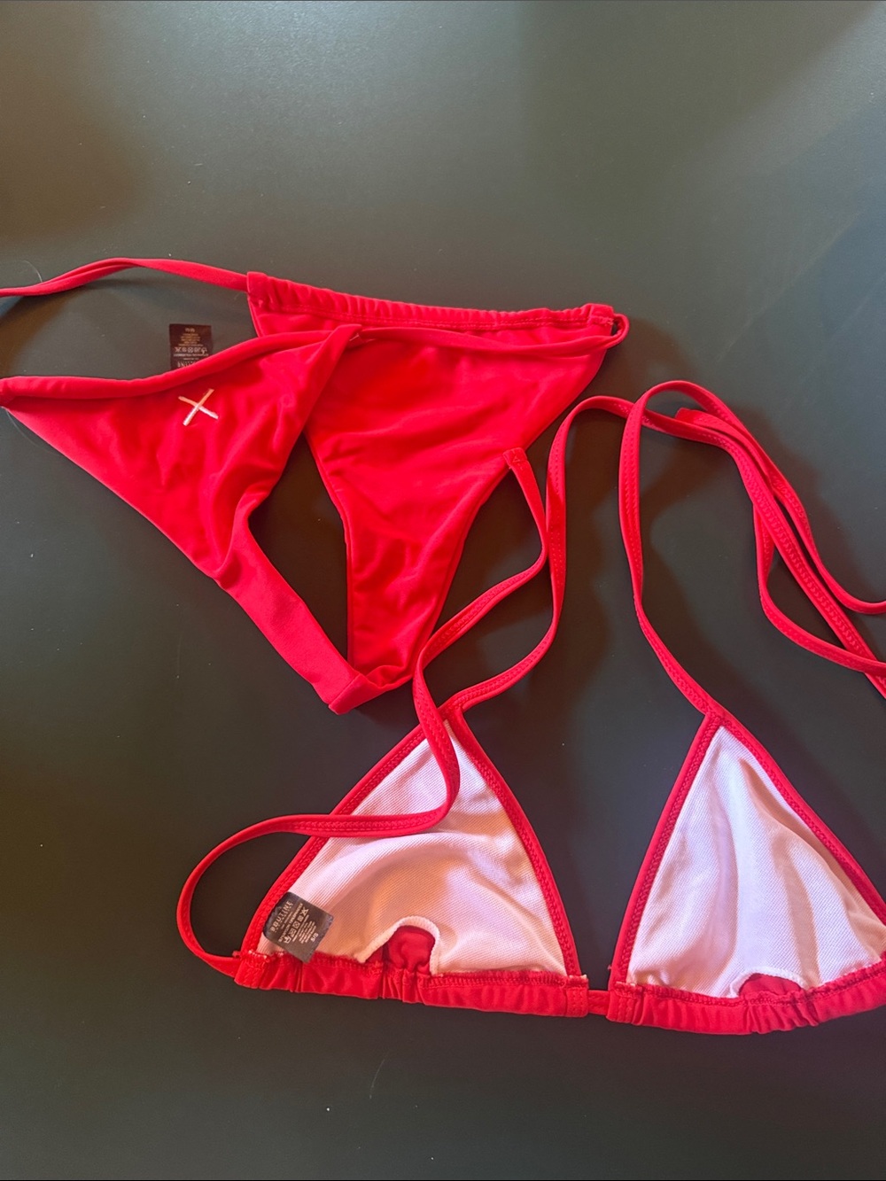 Boutine LA Red Triangle String Bikini Set - Picture 4 of 4